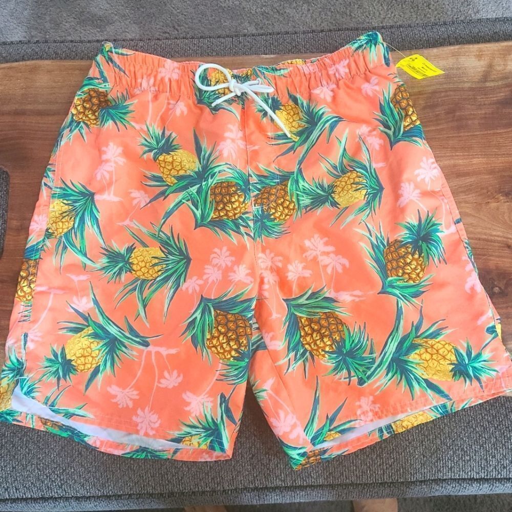 Old Navy Swim Trunks Men Boys Hawaii Pineapple Print‎ sz S